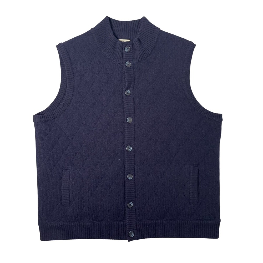 LL Bean Vest Men XL Navy Quilted Knit‎ Gorpcore Classic Outdoor Dadcore Preppy